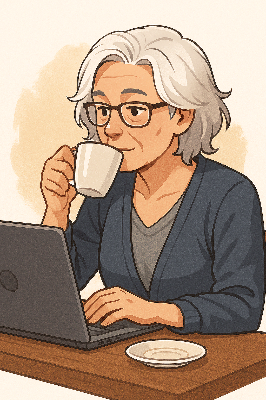 コーヒー飲みながらPC操作